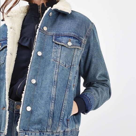 topshop oversized borg jacket